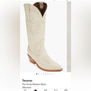 Tecovas Women's Cream Lace-Up Western Boot